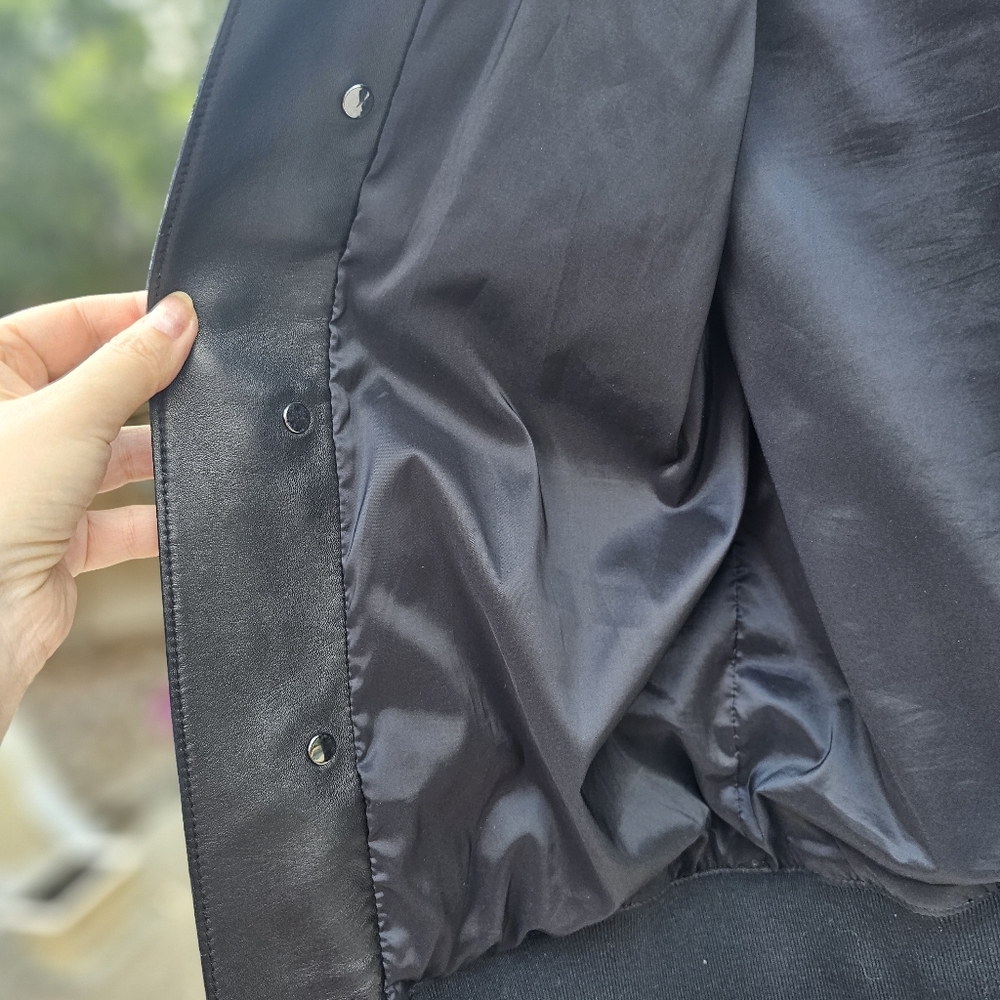 EMPORIO Armani black butter soft leather bomber jacket  M - Picture 11 of 16